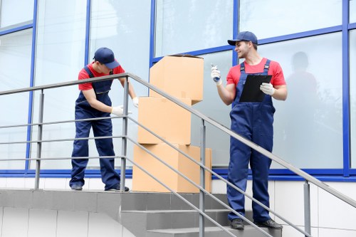 Professional office relocation team coordinating a Belgravia workspace move