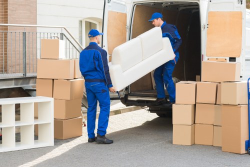 Student removals in Belgravia with packed boxes ready for transport