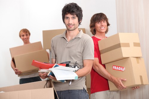 Removal van loaded with household items for transit