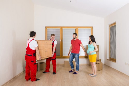 Packed boxes and protected belongings ready for transport