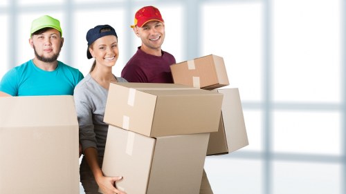 Packed boxes and household items ready for local removal service