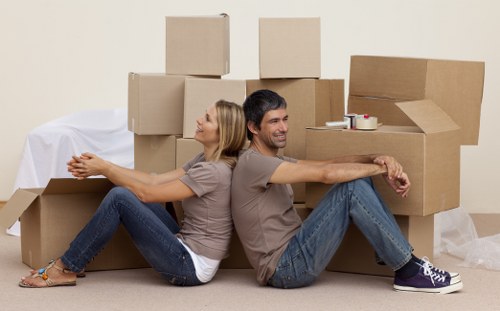 Belgravia removals team handling delicate items in a luxury home