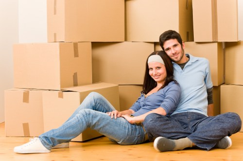 Packed boxes and furniture prepared for a Belgravia relocation